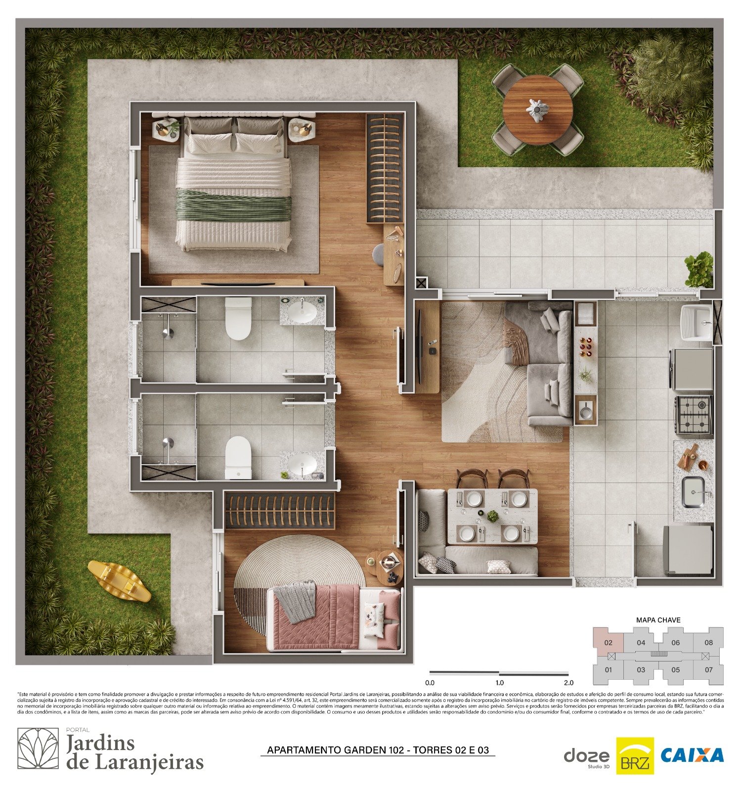 Planta Garden 102, Torres 02 e 03