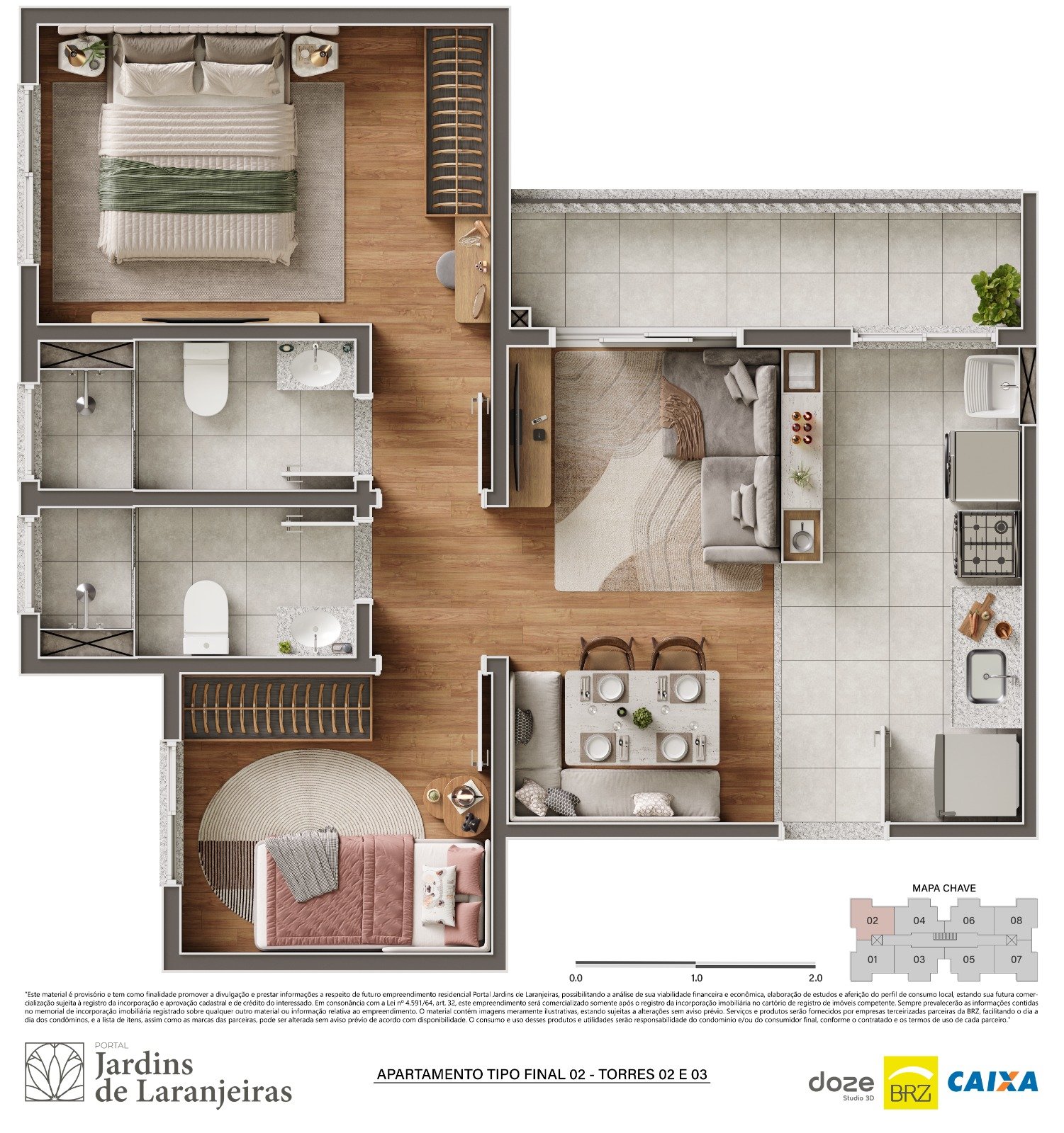 Planta Tipo Final 02, Torres 02 e 03